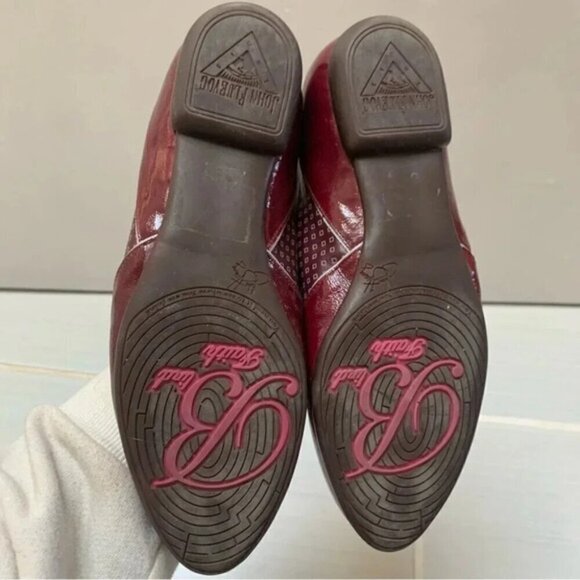 John Fluevog Blind Faiths Low Jo Flats Wine 6 - Picture 5 of 12